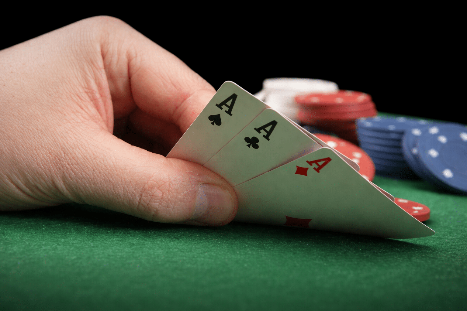 Three Aces on the poker table